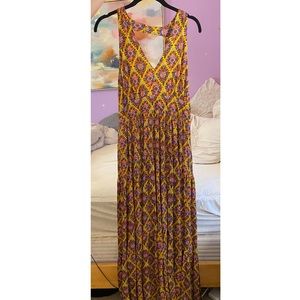 Maeve Yellow Patterned Maxi Dress